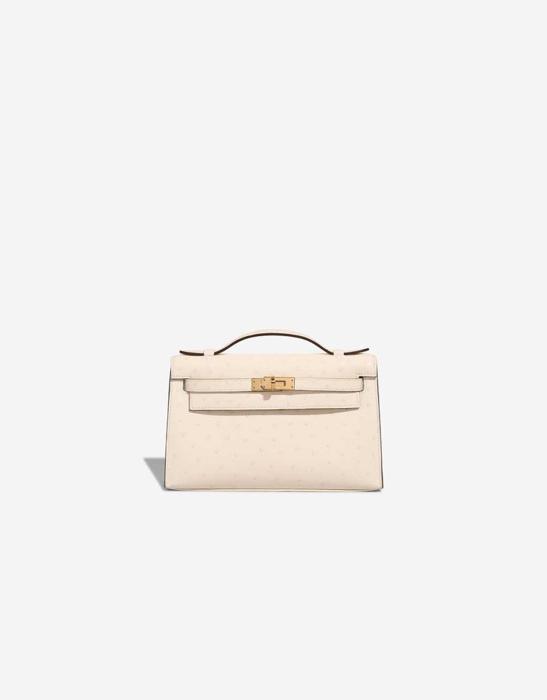 Hermès Kelly Pochette Mini Ostrich Nata Front | Sell your designer bag
