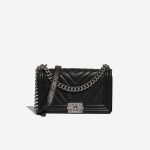 Chanel Boy Old Medium Lamb Black Front | Sell your designer bag