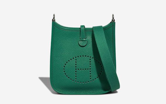 Hermès Evelyne 16 Taurillon Clémence Vert Vertigo Front | Verkaufen Sie Ihre Designertasche