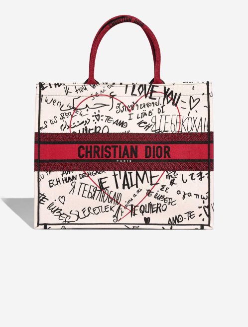 Dior Book Tote Dioramour Graffiti Large White / Red / Black Front | Sell your designer bag