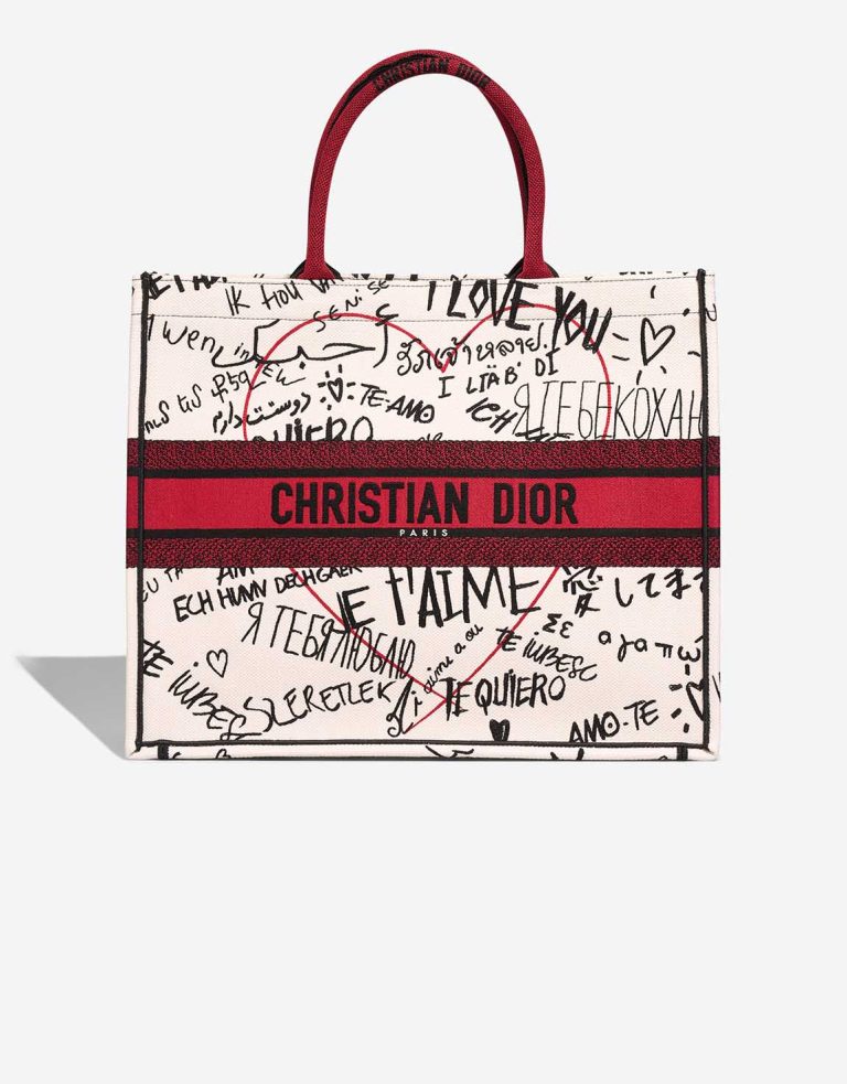 Dior Book Tote Dioramour Graffiti Large White / Red / Black Front | Sell your designer bag