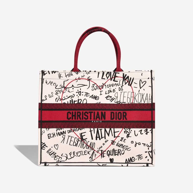 Dior Book Tote Dioramour Graffiti Large White / Red / Black Front | Sell your designer bag