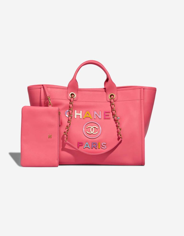 Chanel Deauville Medium Lamb Pink / Multicolour Front | Sell your designer bag
