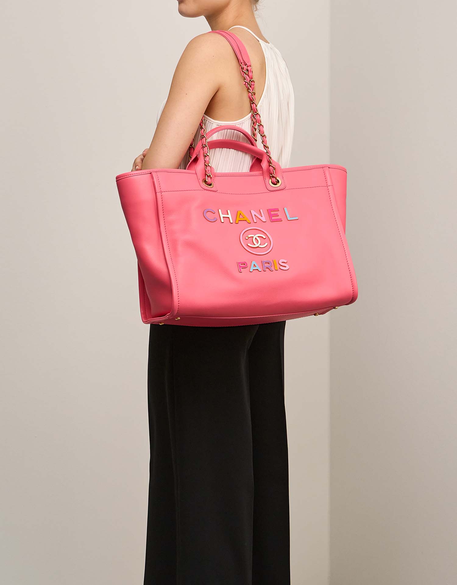 Chanel Deauville Medium Lamb Pink / Multicolour | SACLÀB
