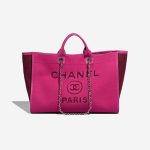 Chanel Deauville Large Filzschutz / Lammleder Fuchsia / Bordeaux Front | Verkaufen Sie Ihre Designer-Tasche