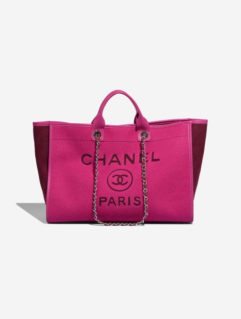 Chanel Deauville Large Feutre / Agneau Fuchsia / Bordeaux Front | Vendez votre sac de créateur