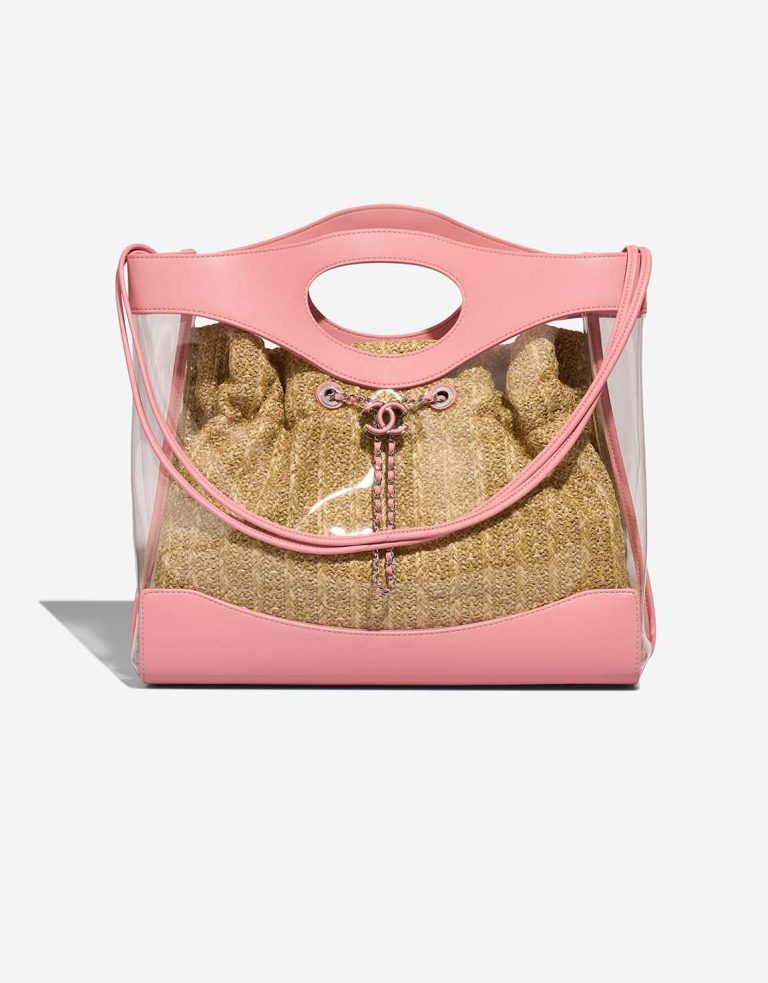 Chanel Shopping Tote Large Calf / Rattan / PVC Blush / Beige Front | Sell your designer bag