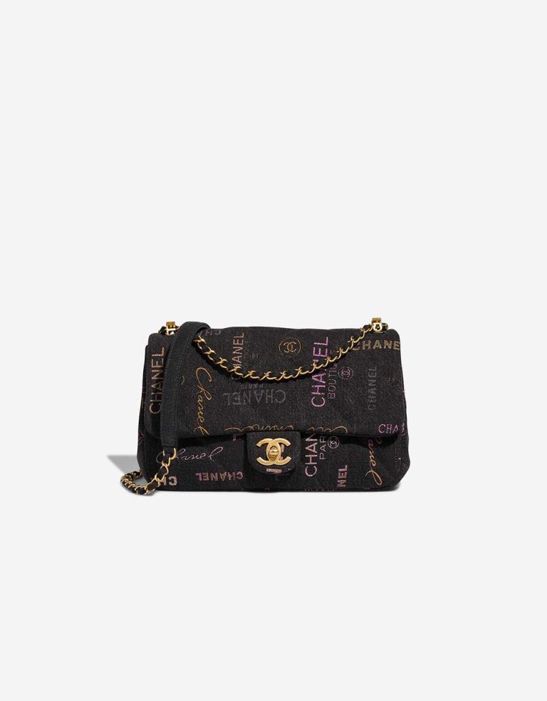 Chanel Timeless Medium Fabric / Denim Multicolour Front | Sell your designer bag