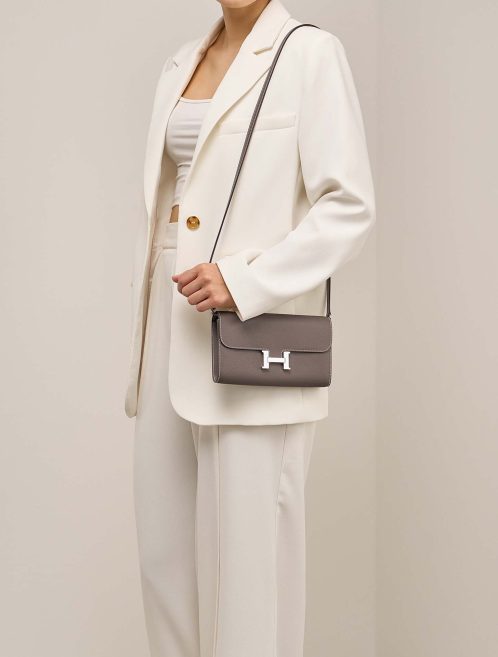 Hermès Constance To Go Evercolor Étoupe on Model | Sell your designer bag