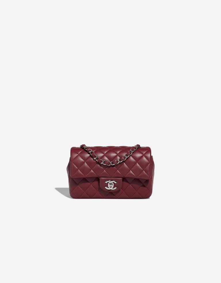 Chanel Timeless Mini Rectangular Lamb Burgundy Front | Sell your designer bag