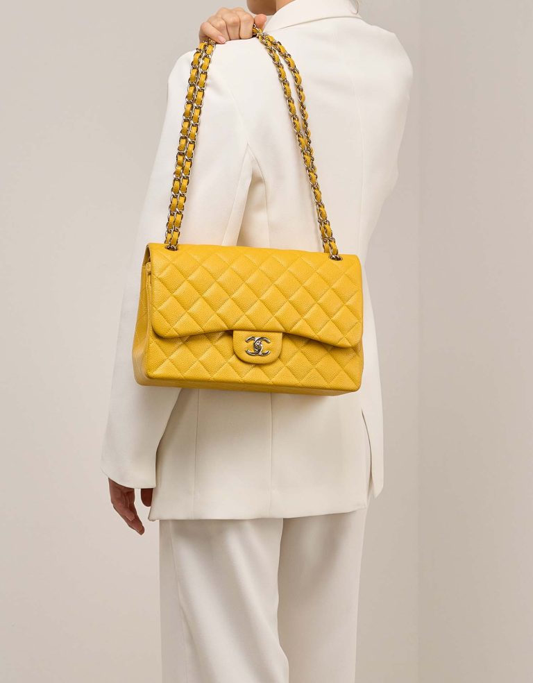 Chanel Timeless Jumbo Caviar Amber Front | Sell your designer bag