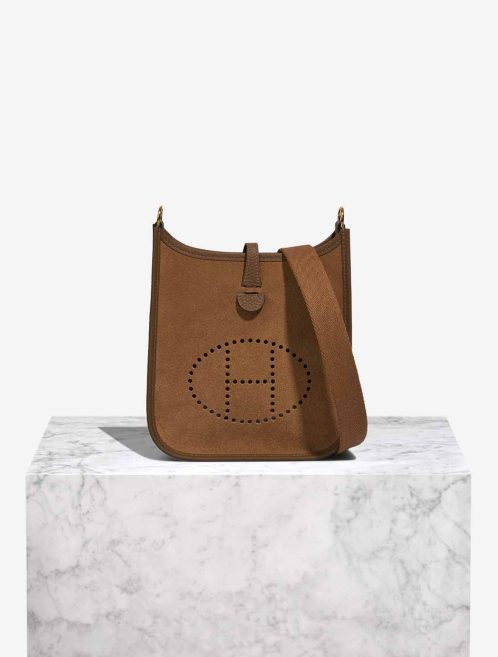 Hermès Evelyne 16 Clémence / Veau Grizzly / Wooly Gold / Alezan / Chamois Front | Sell your designer bag