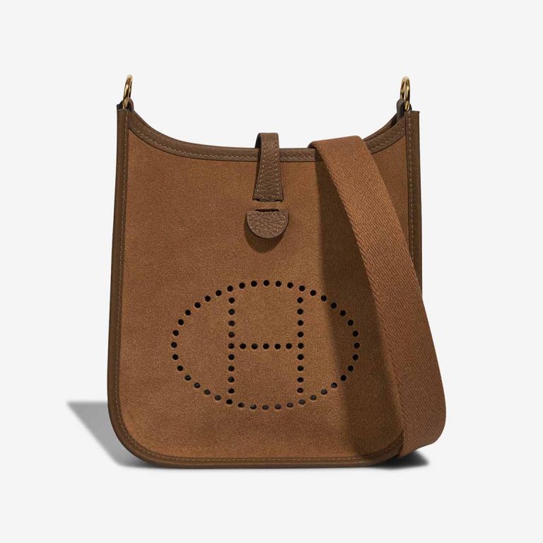 Hermès Evelyne 16 Clémence / Veau Grizzly / Wooly Gold / Alezan / Chamois Front | Sell your designer bag