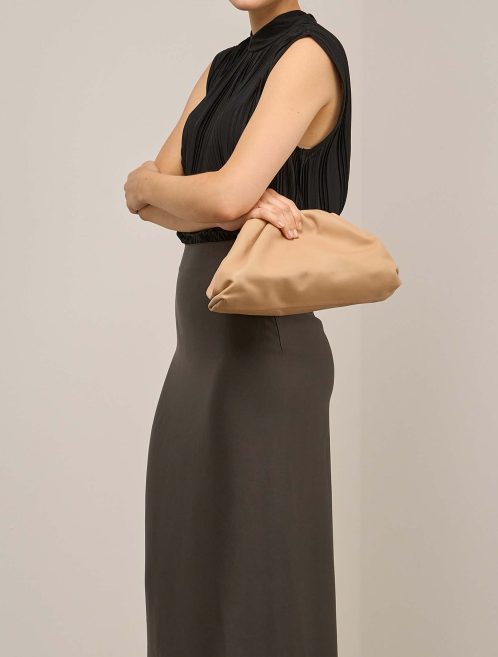Bottega Veneta Pouch Small Calf Nude on Model | Sell your designer bag