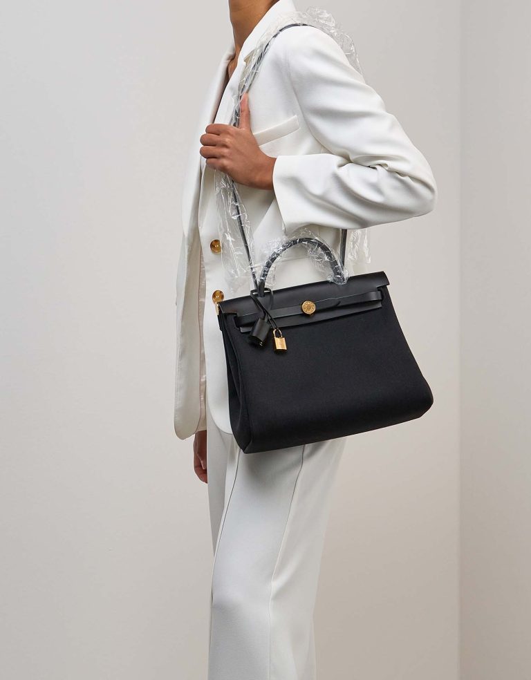 Hermès Herbag 31 Toile / Vache Hunter Black Front | Sell your designer bag