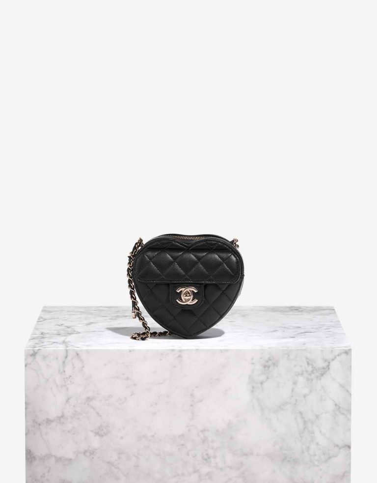 Chanel Timeless Heart Small Lamb Black Front | Sell your designer bag