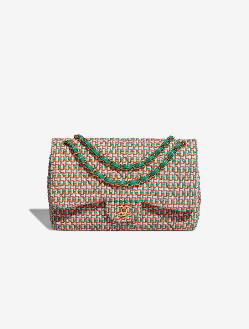Chanel Timeless Jumbo Tweed Multicolour / Beige / Turquoise / Orange / Neon Pink Front | Sell your designer bag