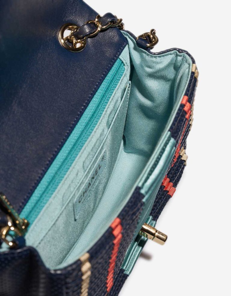 Chanel Timeless Mini Rectangular Lamb / Satin Dark Blue / Multicolour Inside | Sell your designer bag