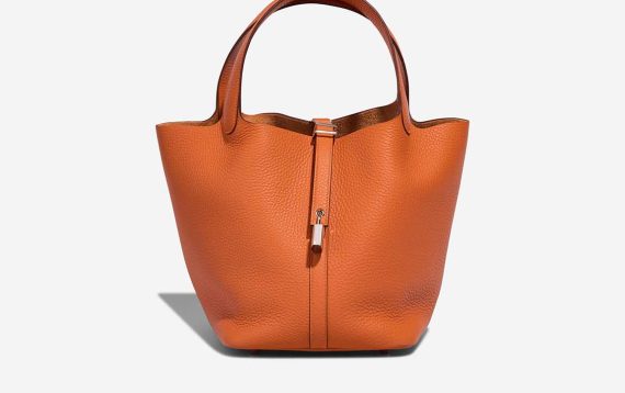 Hermès Picotin 22 Taurillon Clémence Orange Front | Sell your designer bag