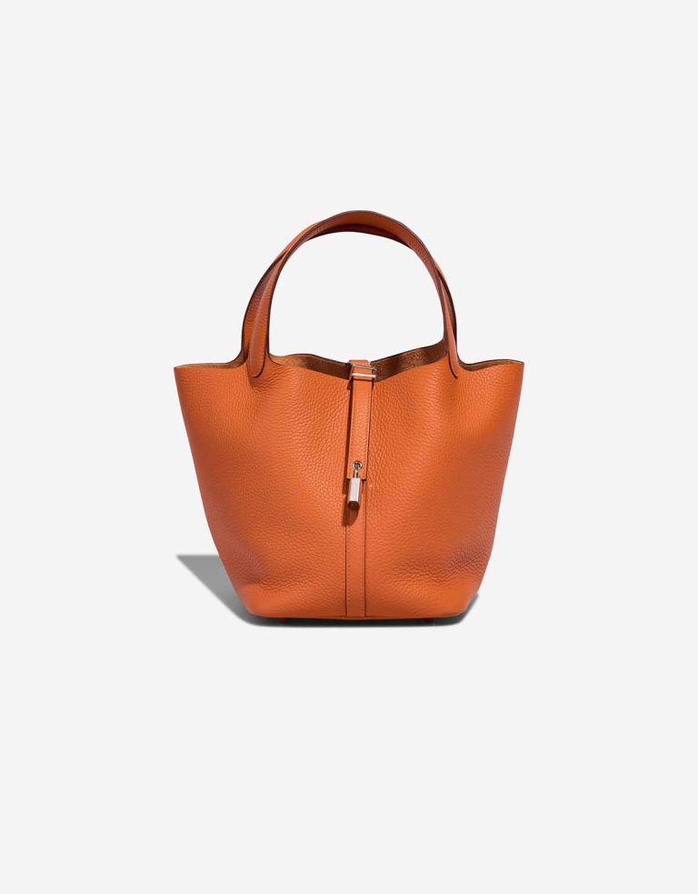 Hermès Picotin 22 Taurillon Clémence Orange Front | Vendre votre sac de créateur