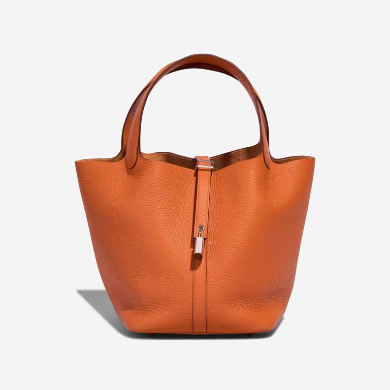 Hermès Picotin 22 Taurillon Clémence Orange Front | Vendre votre sac de créateur