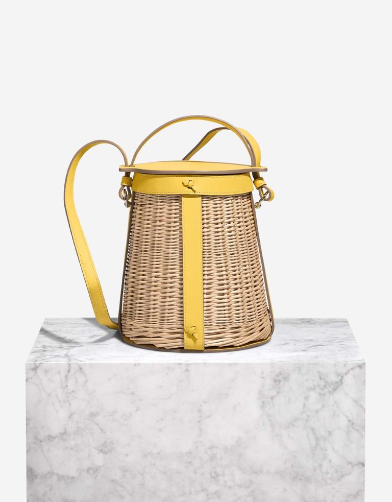Hermès Toupet Farming Picnic Osier / Swift Jaune de Naples / Beige Front | Sell your designer bag