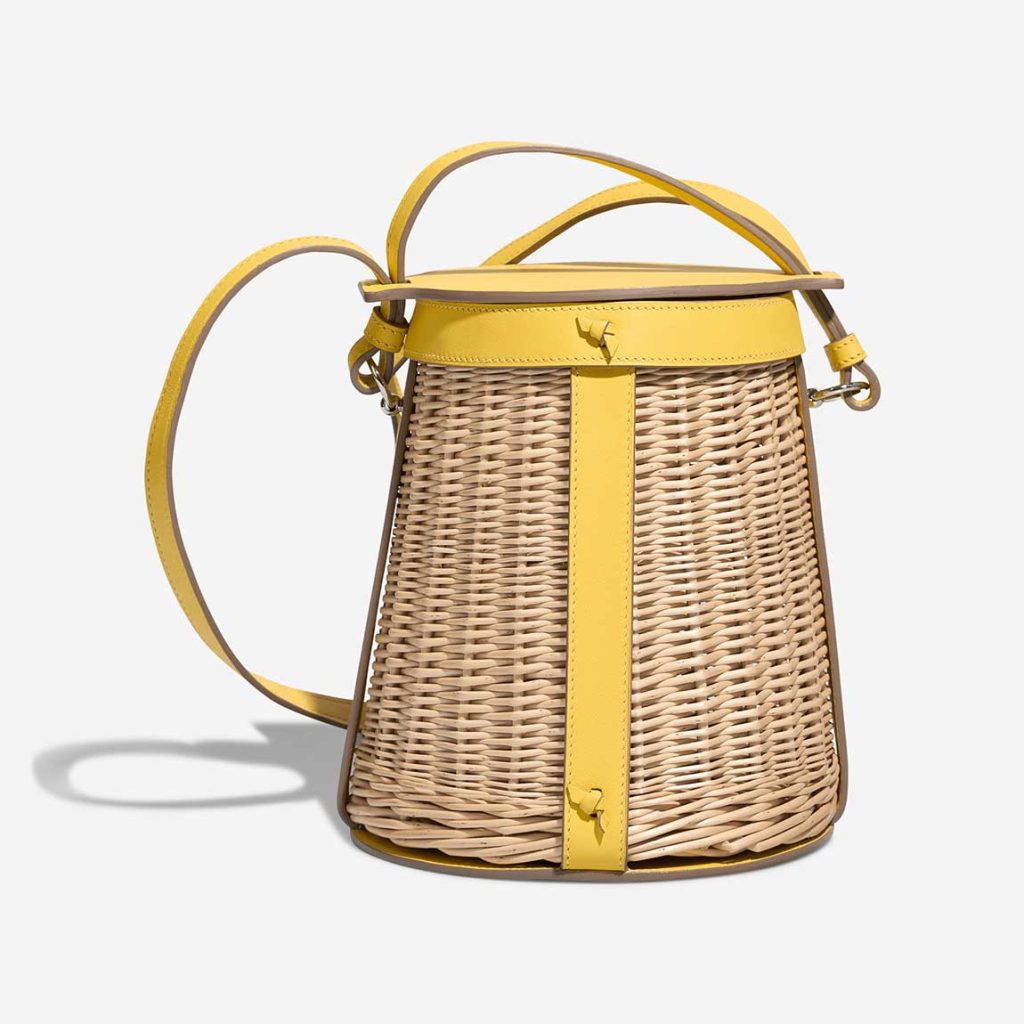 Hermès Toupet Farming Picnic Osier / Swift Jaune de Naples / Beige SACLÀB