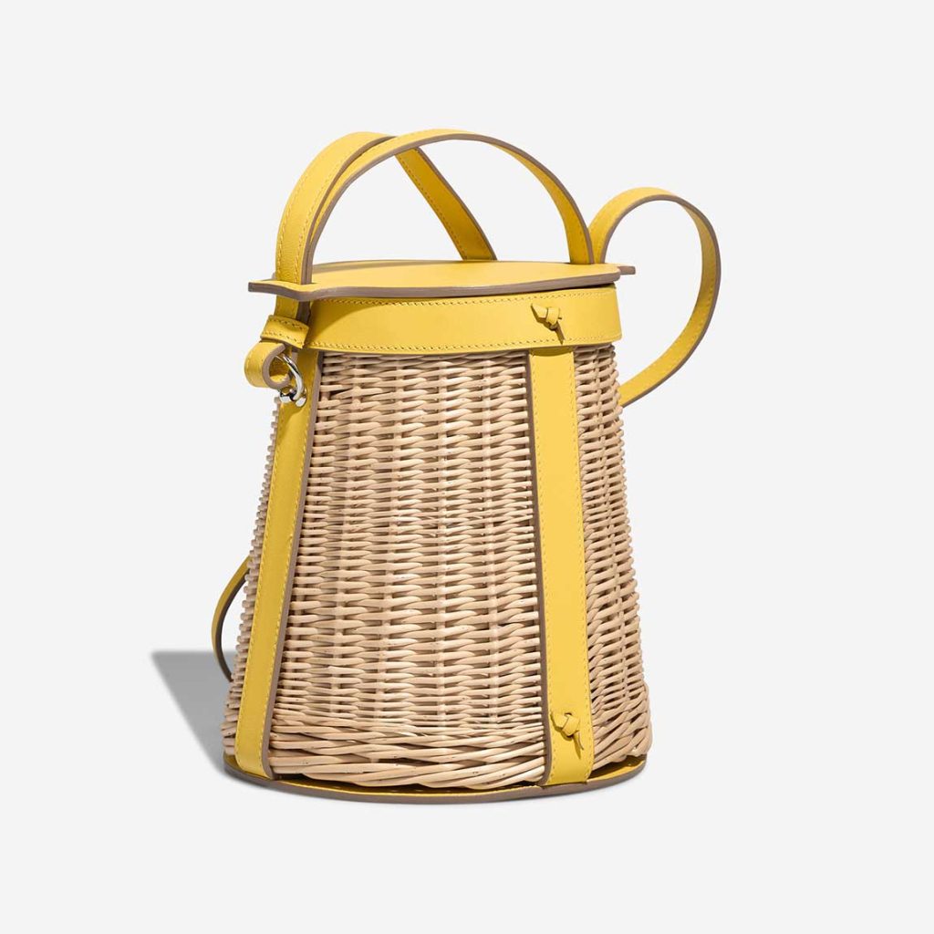 Hermès Toupet Farming Picnic Osier / Swift Jaune de Naples / Beige SACLÀB