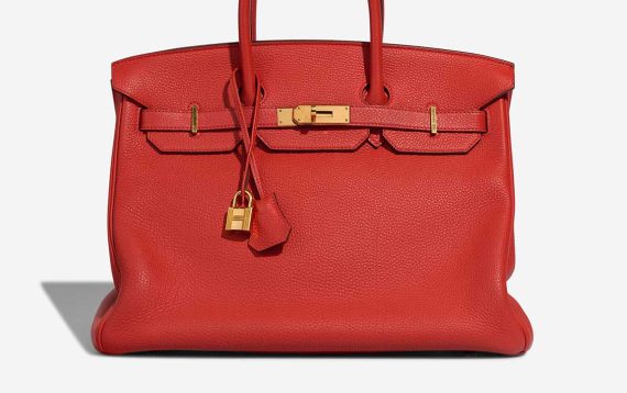 Hermès Birkin 35 Clémence Rouge Tomate Front | Verkaufen Sie Ihre Designertasche