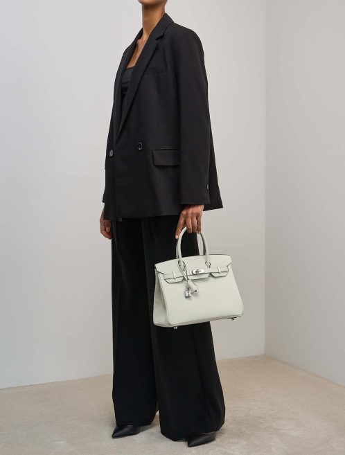 Hermès Birkin 30 Epsom Vert Fizz on Model | Sell your designer bag