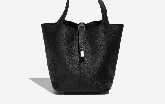 Hermès Picotin 22 Taurillon Clémence Black Front | Vendre votre sac de créateur