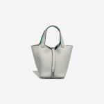 Hermès Picotin 18 Taurillon Clémence / Swift Gris Neve / Vert Comics Front | Sell your designer bag