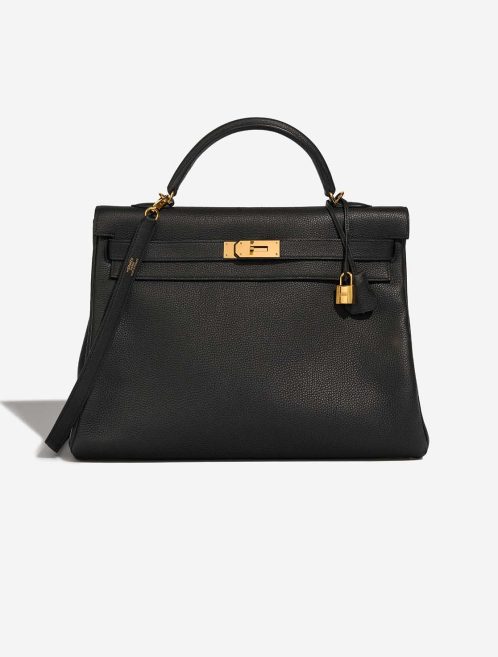 Hermès Kelly 40 Togo Schwarz Front | Verkaufen Sie Ihre Designertasche