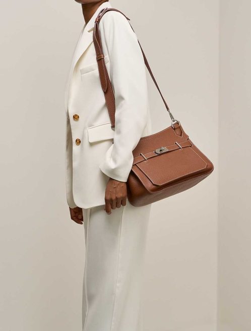 Hermès Jypsière 31 Clémence Gold on Model | Sell your designer bag