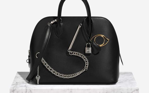 Hermès Bolide 1923 Smile 30 Tadelakt / Niloticus Lizard Black Front | Sell your designer bag