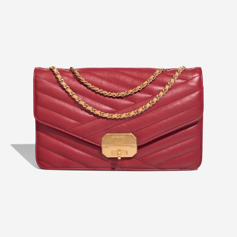 Chanel Gabrielle Flap Bag Medium Lamb Burgundy Front | Sell your designer bag