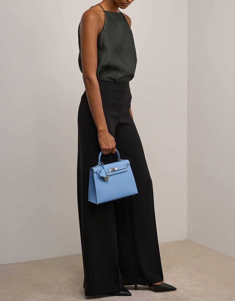 Hermès Kelly 25 Epsom Bleu Céleste Front | Sell your designer bag