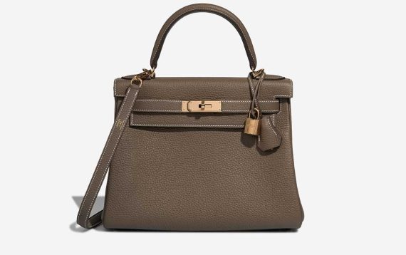 Hermès Kelly 28 Taurillon Clémence Étoupe Front | Verkaufen Sie Ihre Designertasche