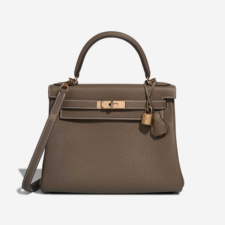 Hermès Kelly 28 Taurillon Clémence Étoupe Front | Vendre votre sac de créateur