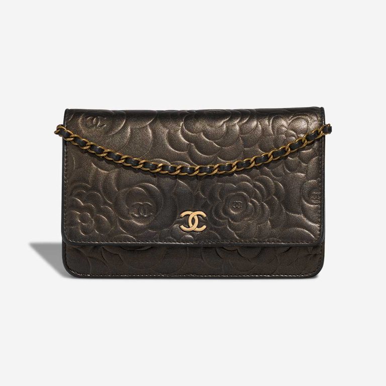 Chanel Timeless Camellia Wallet On Chain Lamb Black / Gold Front | Sell your designer bag