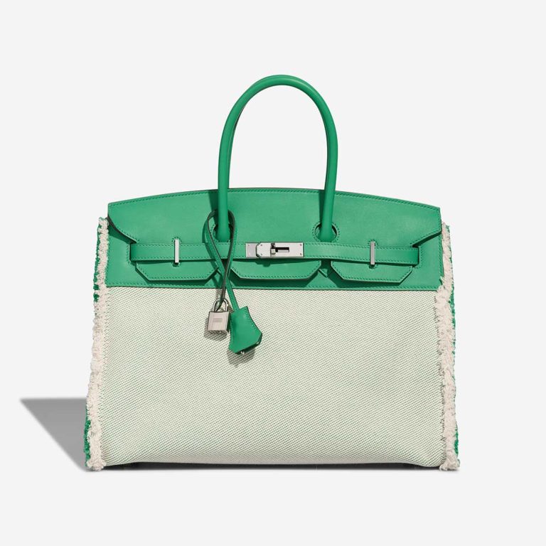 Hermès Birkin Fray 35 Swift / Toile Vert Menthe Front | Verkaufen Sie Ihre Designertasche