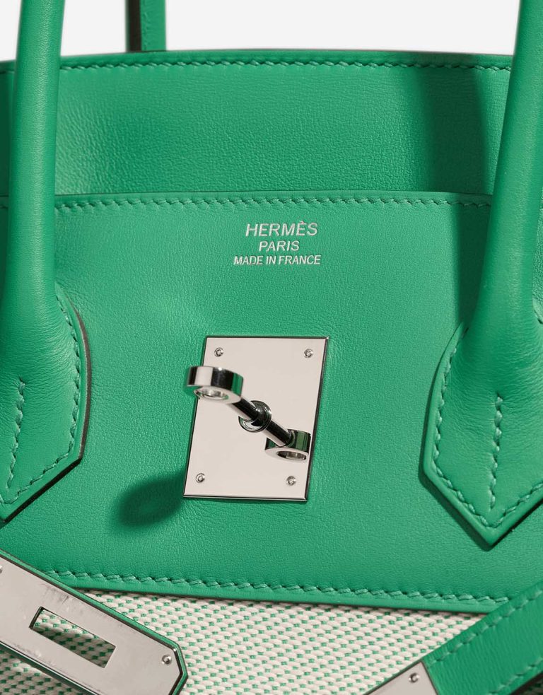 Hermès Birkin Fray 35 Swift / Toile Vert Menthe Logo | Verkaufen Sie Ihre Designertasche