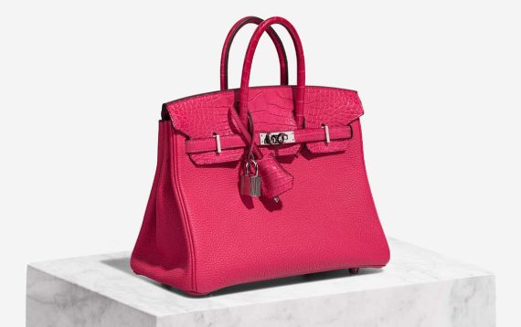 Hermès Birkin Touch 25 Matte Alligator / Togo Framboise Front | Sell your designer bag