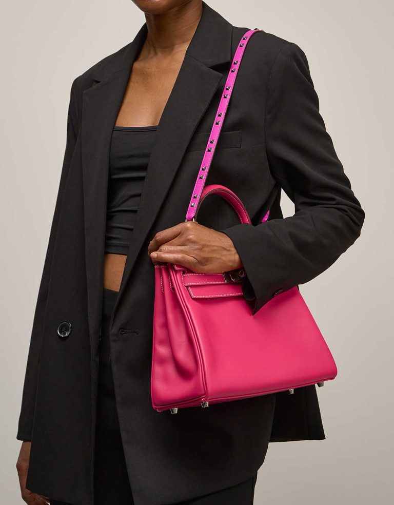 Hermès Dog Carrés Shoulder Strap Swift Magnolia Front | Sell your designer bag