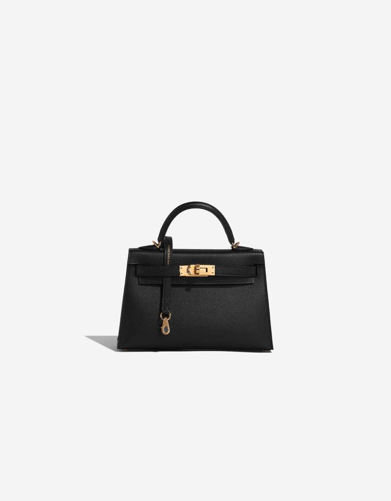 Hermès Kelly Mini Epsom Black Front | Vendre votre sac de créateur