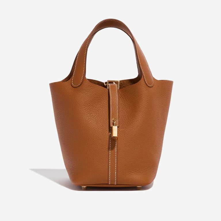 Hermès Picotin 18 Taurillon Clémence Gold Front | Vendre votre sac de créateur