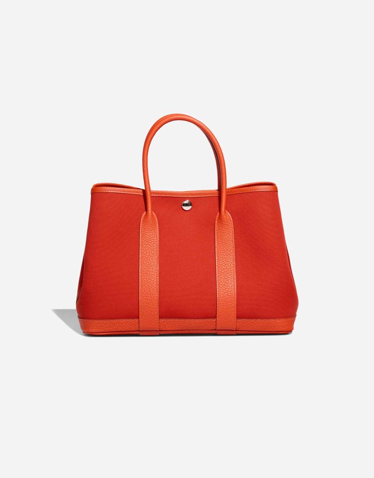 Hermès Garden Party 30 Toile / Taurillon Clémence Orange Mécano / Cuivre / Capucine Front | Sell your designer bag