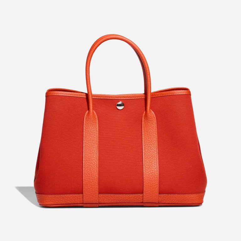 Hermès Garden Party 30 Toile / Taurillon Clémence Orange Mécano / Cuivre / Capucine | Verkaufe deine Designertasche