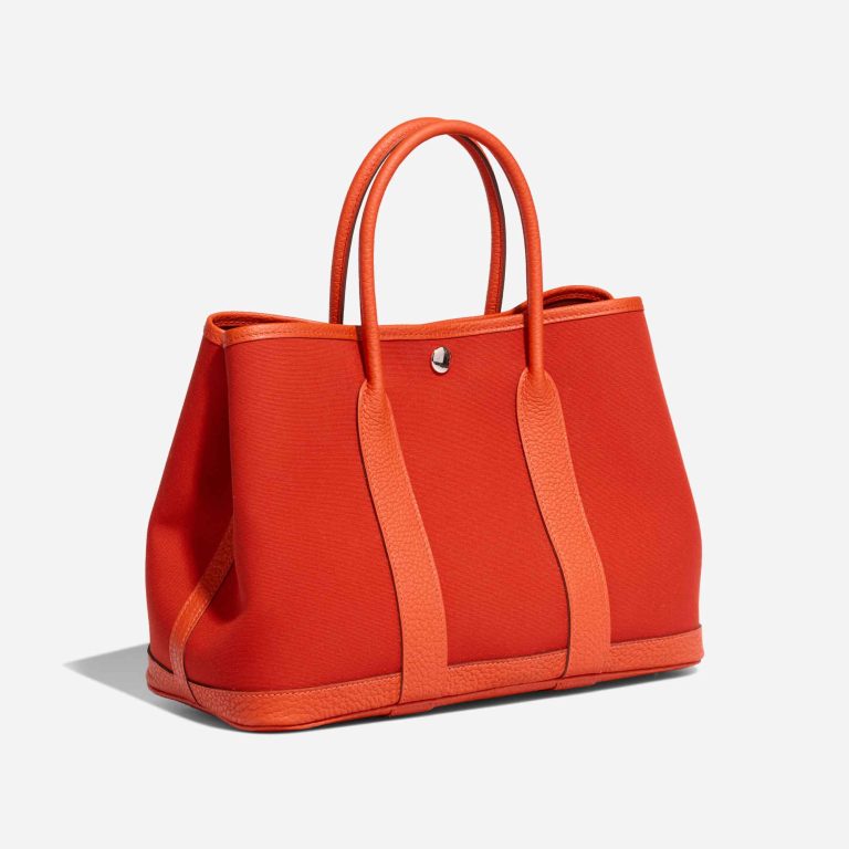 Hermès Garden Party 30 Toile / Taurillon Clémence Orange Mécano / Cuivre / Capucine | Verkaufe deine Designertasche