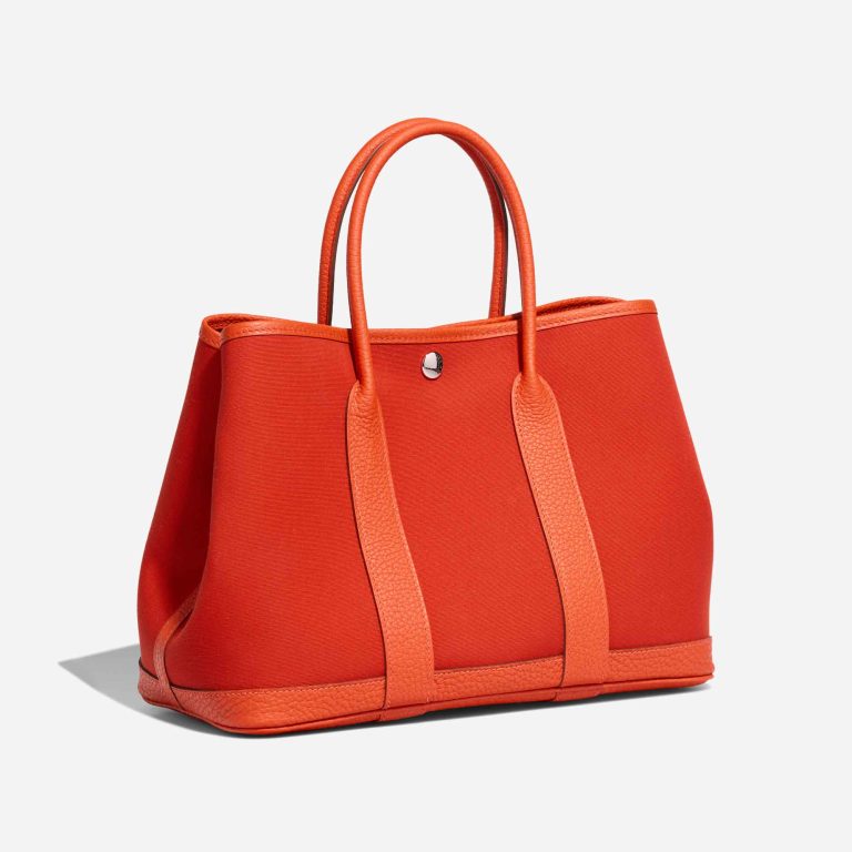 Hermès Garden Party 30 Toile / Taurillon Clémence Orange Mécano / Cuivre / Capucine | Verkaufe deine Designertasche